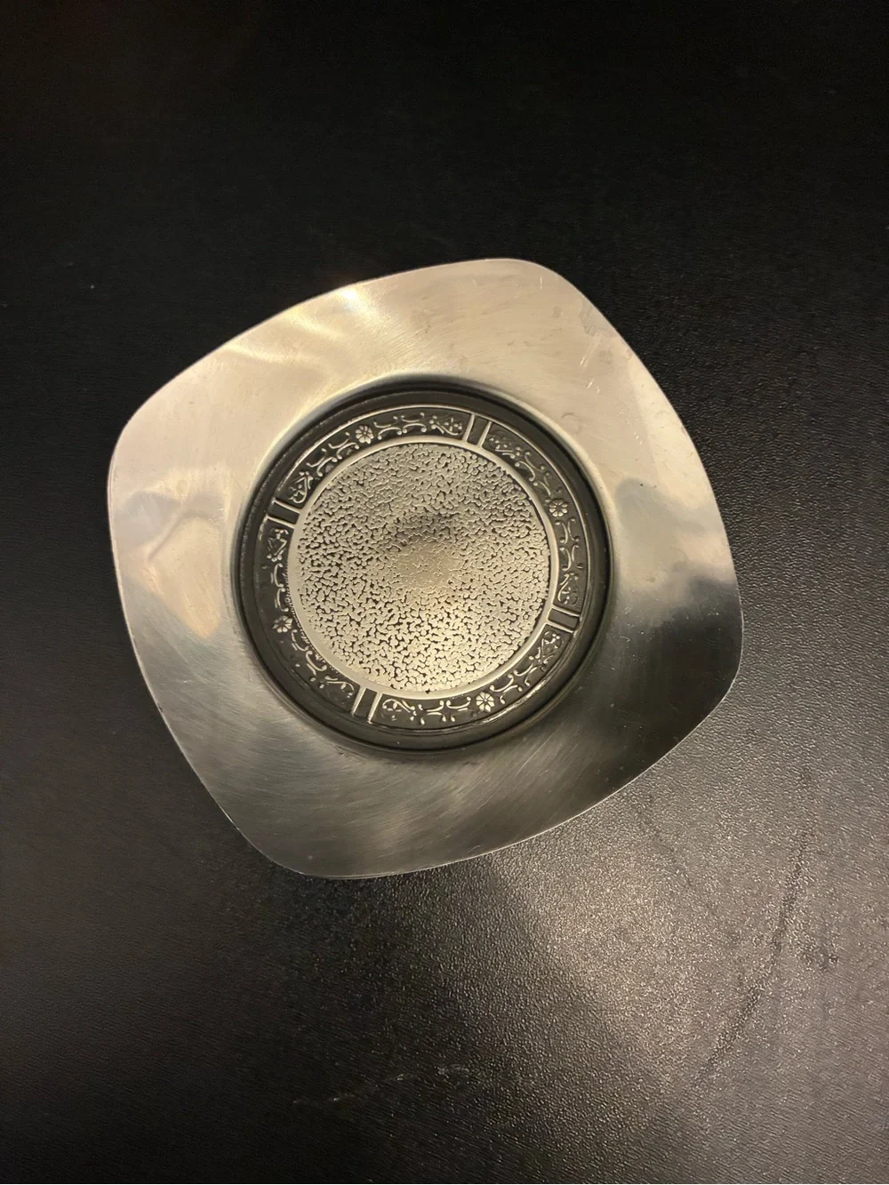 Vintage MCM Cordova Stainless Steel Coasters Set of 4 Coffee Bar Decor 4”x4”